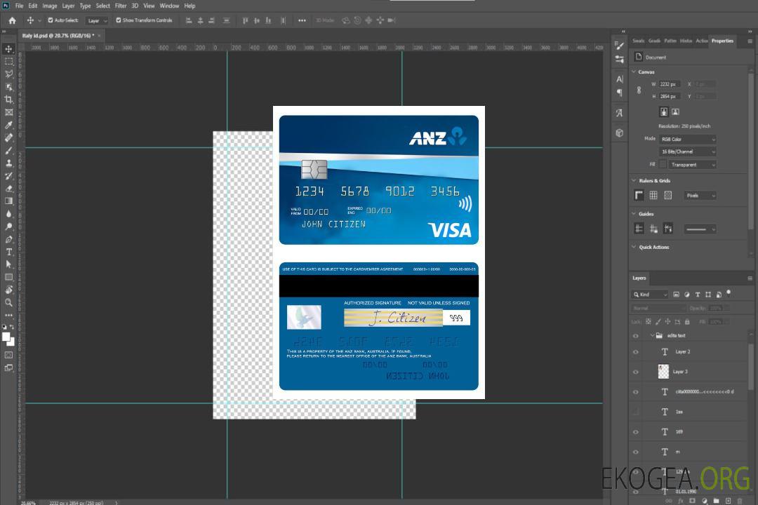 Australie ANZ Bank First carte de crédit visa template